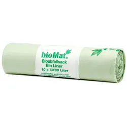 Bio Müllbeutel Natura Biomat kompostierbar 60-80 L Stärke: ca. 23 my, 10 Stück/Rolle, 810x1100 mm