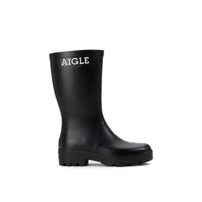 Gummistiefel AIGLE "Atelier Aigle M", Damen, Gr. 38, schwarz (noir), Obermaterial: 100% Naturkautschuk NaRubber., Schuhe Gummistiefel