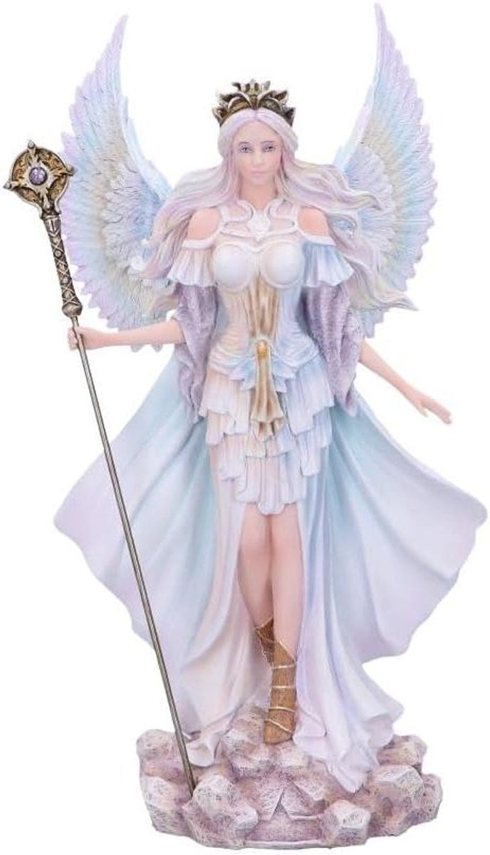 Handgeschilderd Engel Beeldje Decoratie Figuur in Pastel Paars