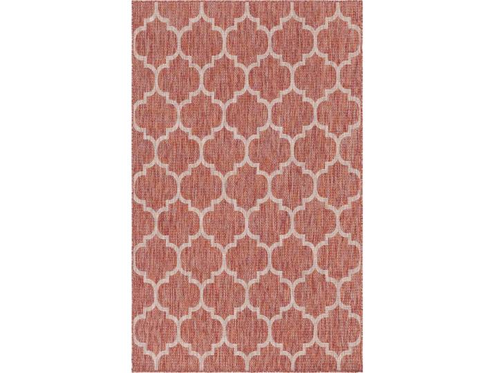 Outdoorteppich Outdoor Crosses, LAGERRÄUMUNG , rot (rostrot, beige), B:152cm H:4mm L:244cm, Polypropylen (PP), MYFLAIR MÖBEL & ACCESSOIRES, Teppiche, Outdoorteppich, Flachgewebe, In- und Outdoor geeignet