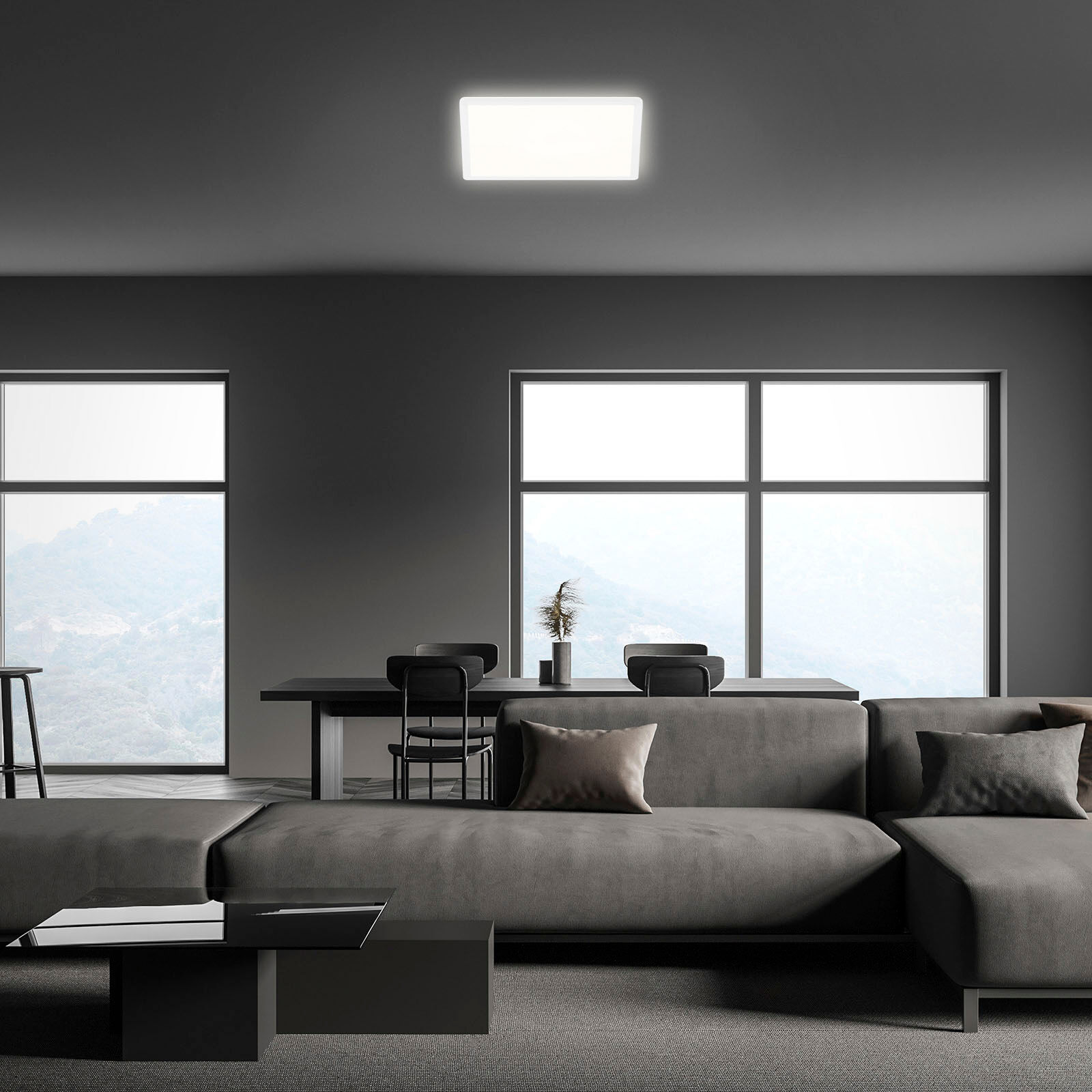 BRILONER LEUCHTEN LED Panel "7156416 SLIM", schwarz, Leuchten, Deckenlampe, 29,3x29,3x2,8cm, Weiß, 18W, Wohnzimmer, Schlafzimmer, LED Panel