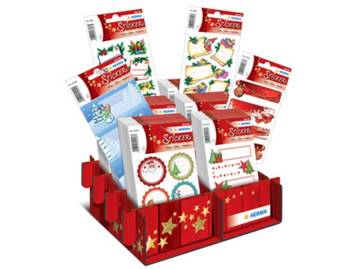 Autocollants de Noel cadeaux'', présentoir de comptoir