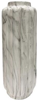 Harp & Finial Trevi Floor Vase- Small - White Marble Finish on Resin