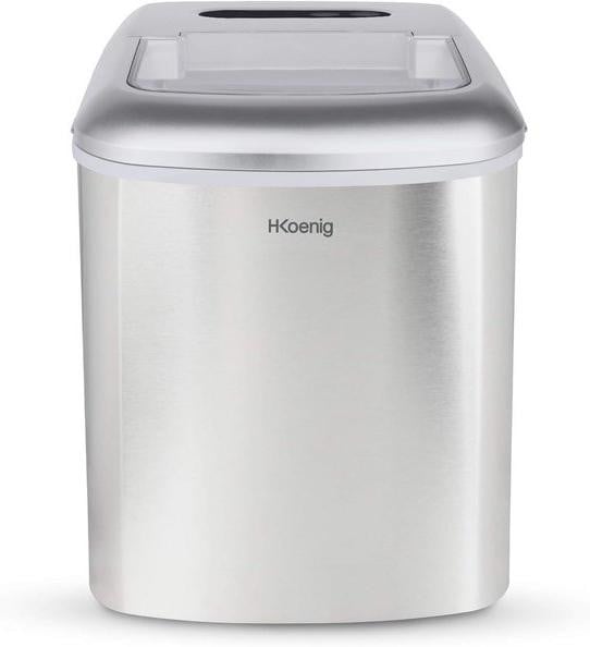 Compacte automatische ijsmachine met digitaal display, 12 kg per dag, zilver en transparant, roestvrij staal
