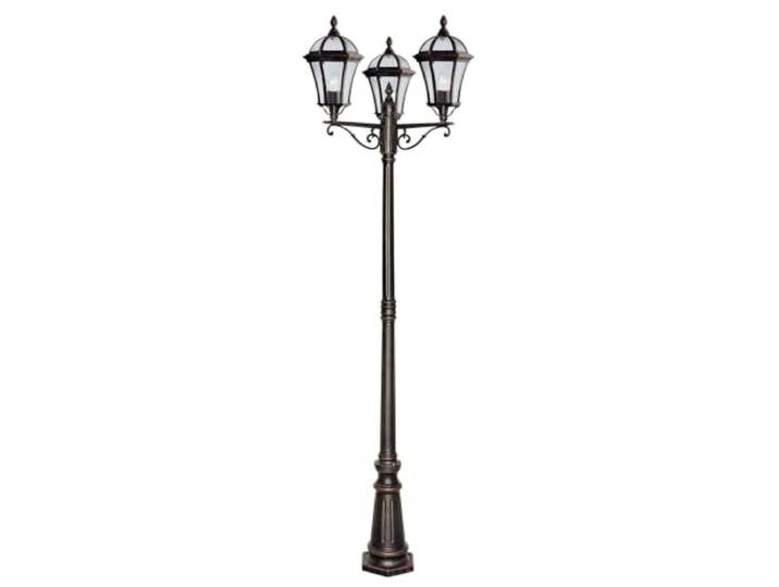 Searchlight Capri - 3 Lichts Buitenlamp Mast Rustiek Bruin IP43, E27