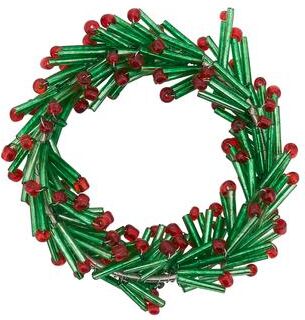 Saro Lifestyle Beaded Napkin Rings With Wreath Design (Set of 4)