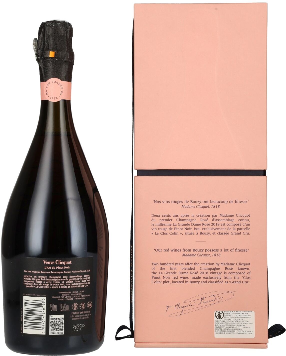 Veuve Clicquot Champagne LA GRANDE DAME Brut ROSÉ 2018 12,5% Vol. 0,75l in Geschenkbox