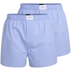 TOM TAILOR Herren Web-Boxershorts, 2er Pack - Dakota, Baumwolle, Popeline Hellblau / L