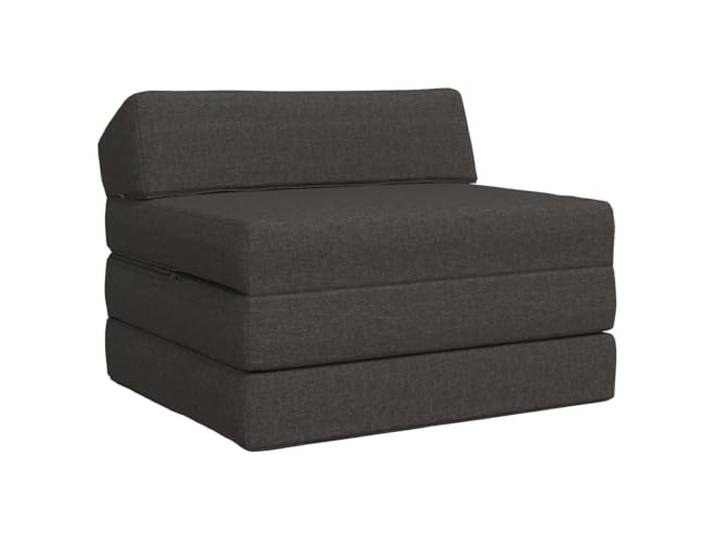 KUTYWEXFM Klappsofa 2-in-1 Schlafsofa Dunkelgrau 200x70x10 cm Faltbare Bodenmatratze mit Schaumstofffüllung und waschbarem Bezug aus Polyester für Gästezimmer und Wohnbereich.