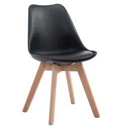 CLP Besucherstuhl Borneo V2 Natura Kunstleder   Farbe: schwarz, Gestell Farbe: natur