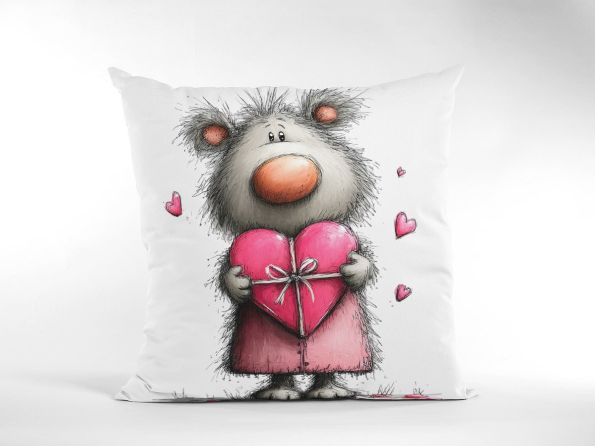 Teddybeer Hart Sierkussen voor volwassenen