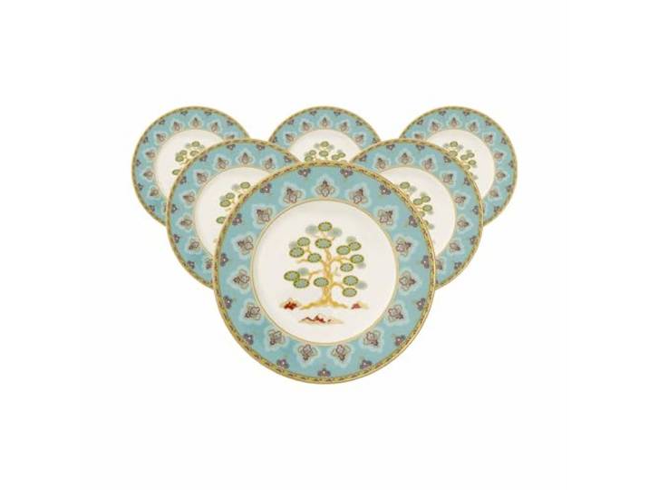 Villeroy & Boch Samarkand Aquamarin Brotteller 6er Set, 16 cm, Kleine Beilagenteller mit orientalischem Dekor, Premium Bone Porcelain, Mehrfarbig/Blau