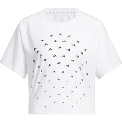 ADIDAS Damen Shirt BLUV Print Performance Loose Fit, Größe M in Weiß Weiß