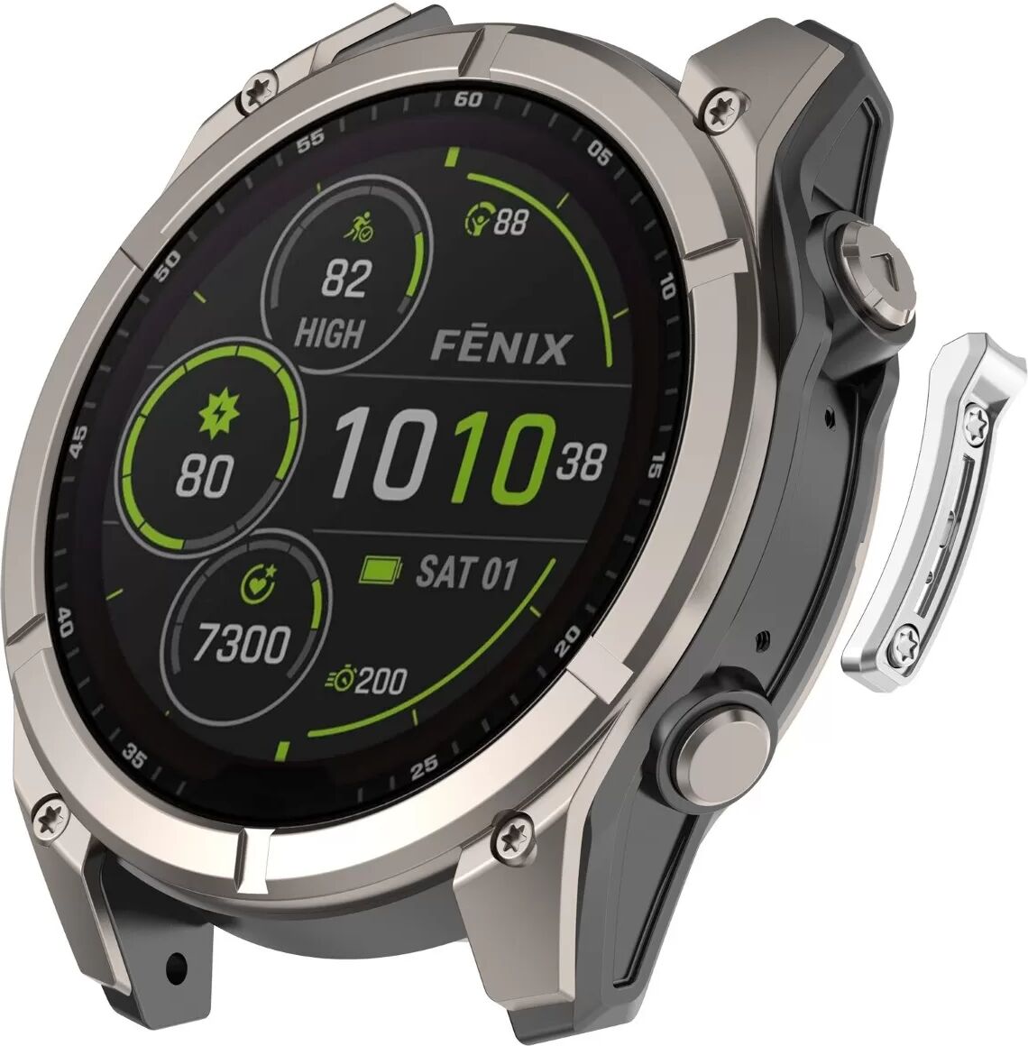 INF 51MM Edelstahl-Uhrenstoßleiste, kompatibel mit Garmin Fenix 8 Pro AMOLED 51MM, Garmin Quatix8 51MM, Garmin Tactix8 51MM Silber