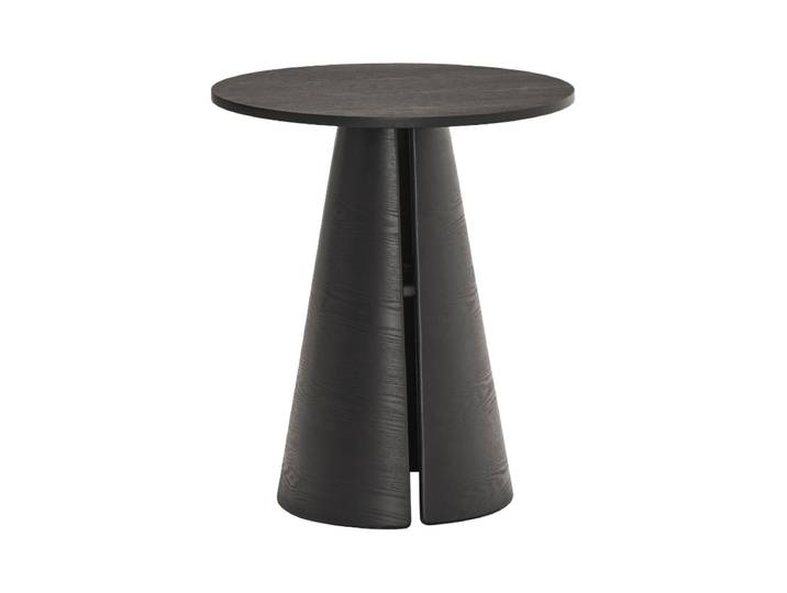 Hoher Design Beistelltisch „Cep“ Ø 65 x 75 cm Esche Schwarz Teulat