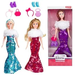 Toi-Toys Lauren Puppe Gala Pailletten wendbar 3f sortiert