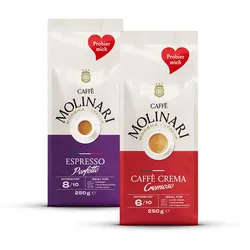 Caffè Molinari Caffè Crema & Espresso Probierset - 2 x 250 g Ganze Bohne