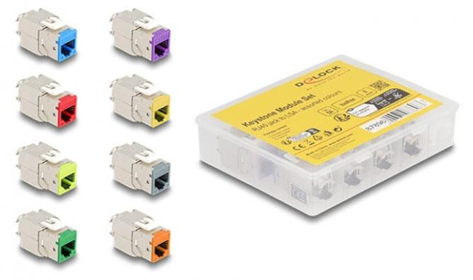 Delock Keystone-module RJ-45 naar LSA STP CAT 6a - 8 stuks