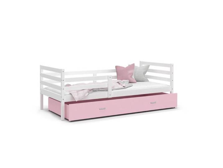 Lit Enfant Milan 90x190 tiroir Blanc - rose