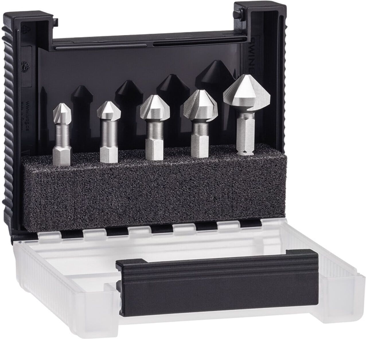 Kegelsenker-Bit Set 5-tlg. 1/4" in Box (28027) ; Wiha)