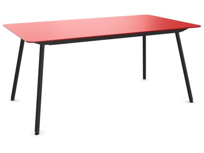 Glasfaser-Tisch Locarno Edge von Schaffner / Farbe: Rot / Grösse: 160 x 90 cm