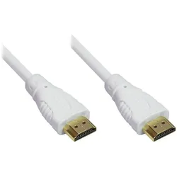 Good Connections High Speed HDMI Kabel 7,5m mit Ethernet gold Stecker weiss (7.50 m), Videokabel, Gold, Weiss
