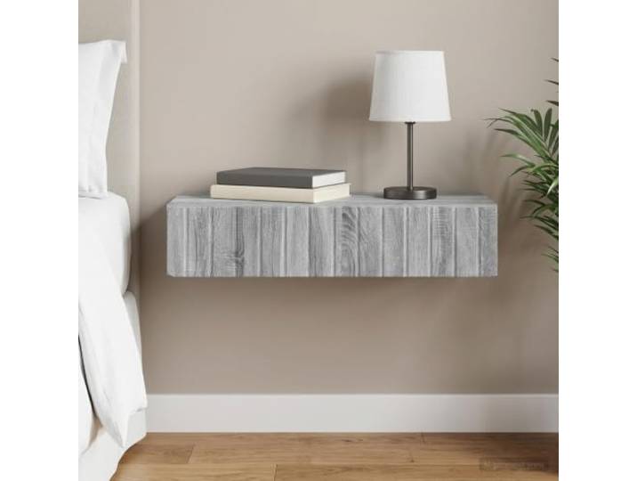 RJPLMFV Beistelltisch Sonoma, grau, 87,5 x 34,5 x 17 cm Holzwerkstoff, Wandaufbewahrung, kompaktes Design, modernes Wohnzimmer