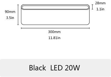 Inspire Curations Modern PIR Sensor Outdoor Wall Light Waterproof LED Wall Lamp With Motion Detection black 20w Cool White Pir