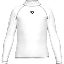 ARENA Kinder Shirt UNISEX JR RASH VEST L/S GRAPHIC, Größe 128 in Weiß Weiß