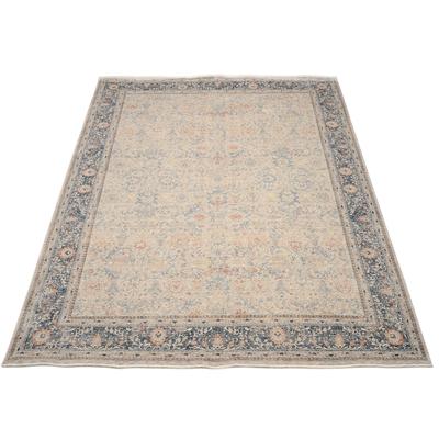 Teppich OCI DIE TEPPICHMARKE "GRAND FASHION 07", grau (grau, blau), B:65cm H:5mm L:130cm, Polyester, Teppiche, Teppich, Vintage Optik, feine Fransen, Wohnzimmer