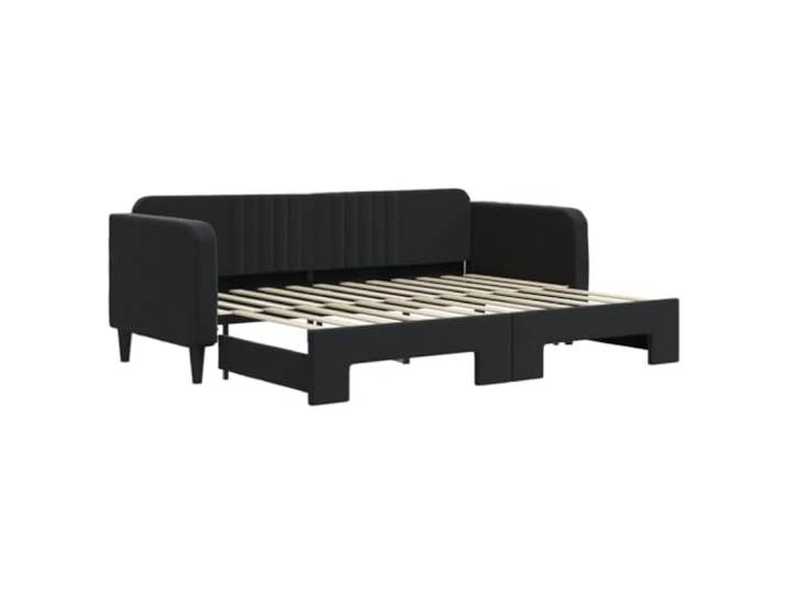 vidaXL Tagesbett Ausziehbar Schwarz 80x200 cm Samt