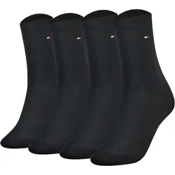 TOMMY HILFIGER Damen Socken, 4er Pack - Classic, Strümpfe, einfarbig Dunkelblau / 39-42