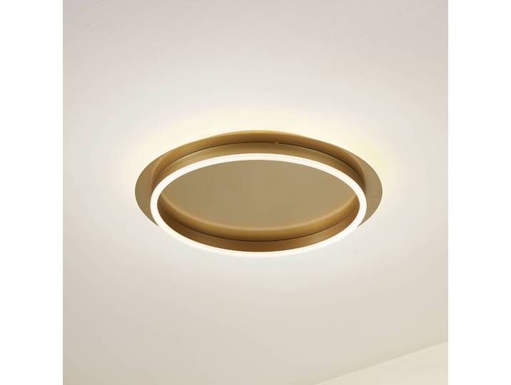 LED Deckenleuchte Kunis Lindby, messing / gold, für Wohn- / Esszimmer, Kunststoff, Modern
