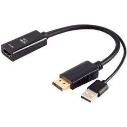 Shiverpeaks S/CONN maximum connectivity Adapter-HDMI-A Buchse auf DisplayPort Stecker, 4K60Hz, 20cm, Video Adapter, Schwarz