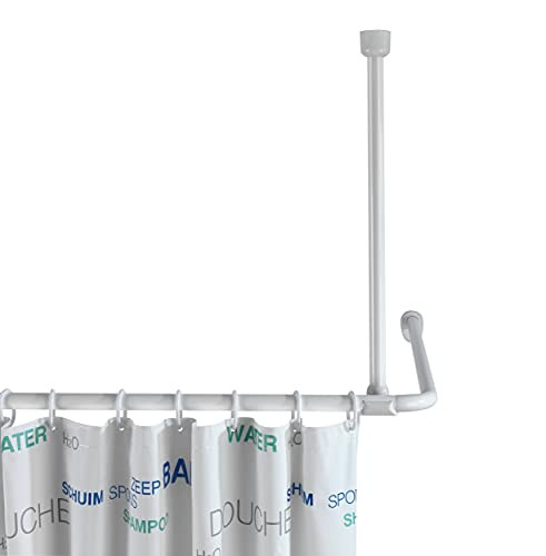 WENKO Plafondsteun voor douche- en badkuipstangen, wit, 57 cm