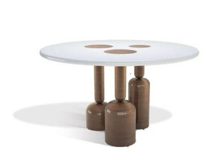 Xlmoebel Esstisch Luxus Runder Tisch mit Glasplatte und Edelstahlgestell (1-St), Made in Europa