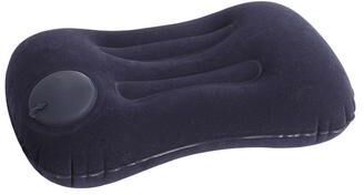 Uplifted Trends Portable Neck Rest Inflatable Travel Pillow Compact Air Comfort navy Blue