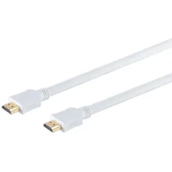 HDMI Kabel, 4K, verg., Nylon, weiß, 1,5m