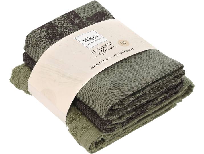 Geschirrtuch VOSSEN SET Lobster Luxe 3xKÜT , grün (matcha grün), B:50cm L:70cm, 100% Baumwolle, Geschirrtücher, Geschirrtuch, ideal für den täglichen Einsatz