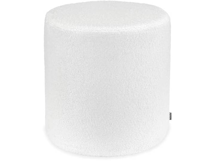 H.O.C.K. Fino Hocker rund ø45x45cm weiß Ecru Plüsch