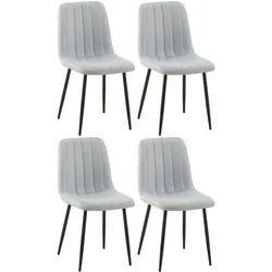 CLP 4er Set Stühle Dijon Stoff   Farbe: grau, Material: Stoff