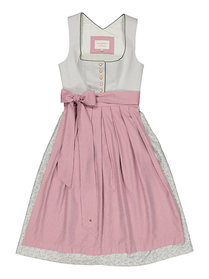 Schmuckstück by Alpenherz Dirndl "Florin" in Hellgrau/ Rosa - 40