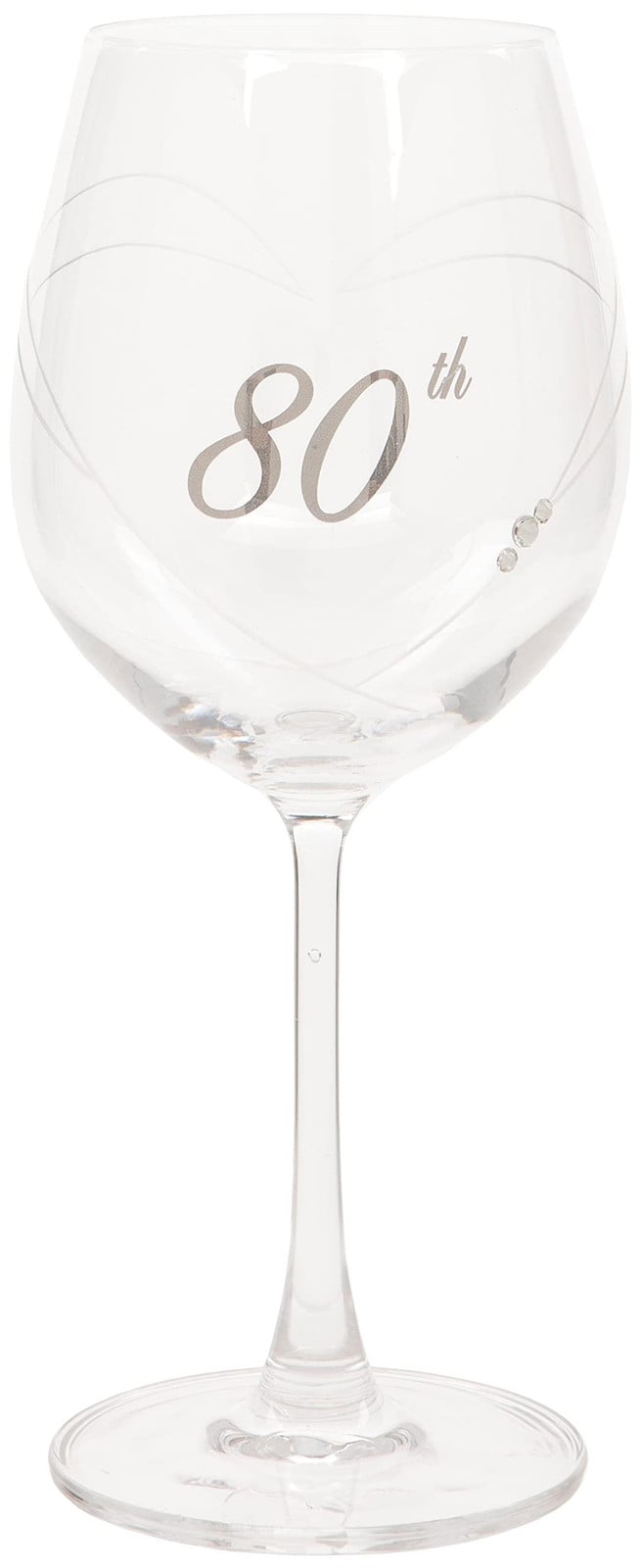 Dripio Wijnglas voor een 80e verjaardag met hartmotief, 550 ml