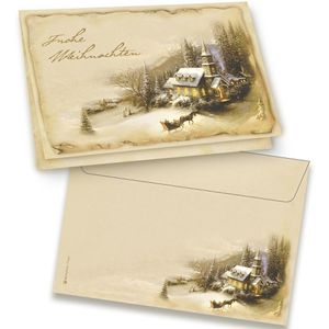 tatmotive Weihnachtskarte Winteridylle, 105 x 148mm (A6), Klappkarte mit Umschlag, 16Stück
