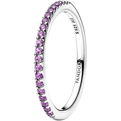 Pandora 192999C04 Damen-Silberring Funkelndes Lila Halber Ewigkeits-Ring, 60/19,1