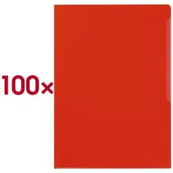 Durable 100er-Pack Sichthüllen A4 farbig genarbt »2337« rot
