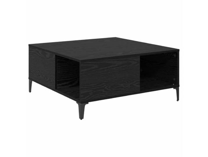 Tmriohed Couchtisch Schwarz Eichen-Optik 80x80x36,5 cm Holzwerkstoff Modernes Design mit robuster Stahlkonstruktion und Ablagefach für Ordentlichkeit im Wohnzimmer oder Gästezimmer.