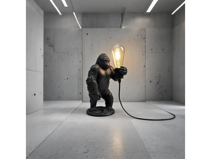 King Kong gorille Animal lampadaire intérieur résine décoration petite Table lumière artisanat créatif gorille Table décor lampe