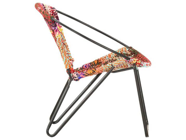 CLOUD - Fauteuil ronde Chindi Multicolore Tissu S48