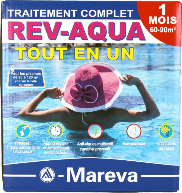 Traitement complet Mareva Rev-Aqua 1 mois - piscine 60-90 m3 (Revaqua)